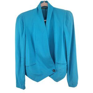Rebecca Minkoff Turquoise 100% Silk Becky Jacket Medium New w/ Flaw $328 Retail